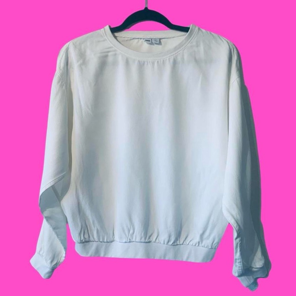 Uniqlo White Sweater Crewneck Pullover Long Sleeve Men's X-Small